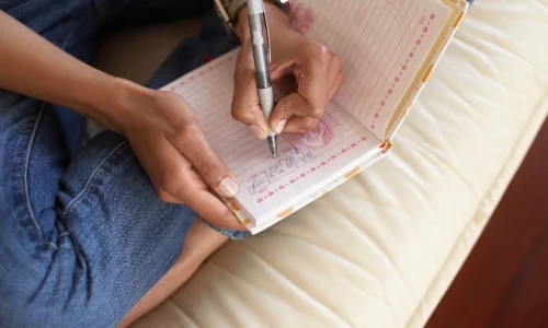 woman journaling